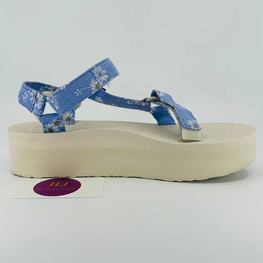 Teva Womens Flatform Universal Gloriosa Periwinkle Flower Sandals 1125203 Size 9 - Picture 7 of 11